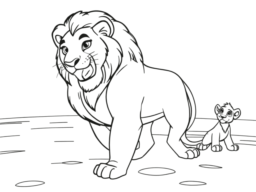 O Rei Leão e Simba para colorir