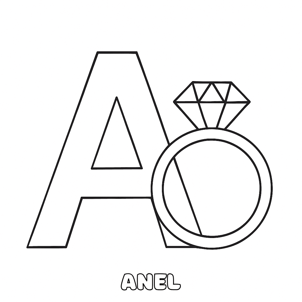 A de Anel para colorir