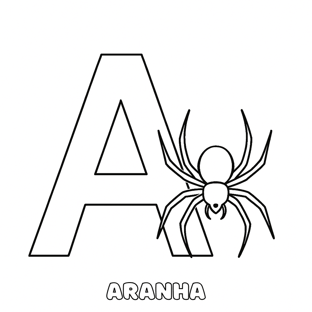A de Aranha para colorir