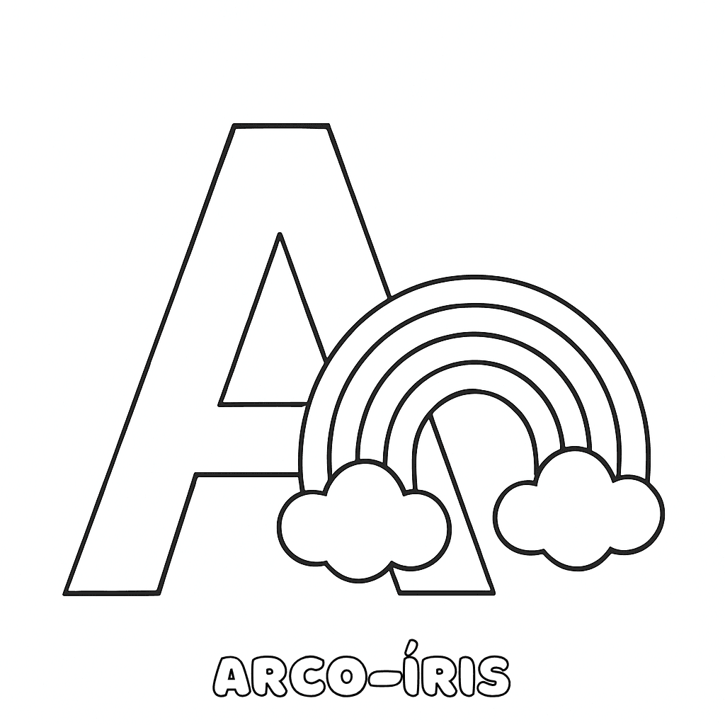A de Arco-íris para colorir