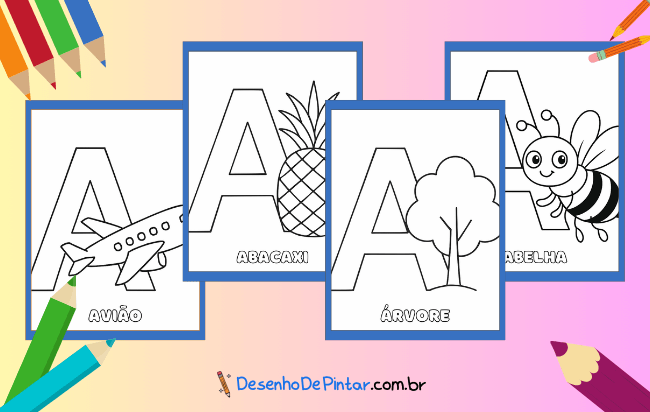 Desenhos da Letra A para colorir