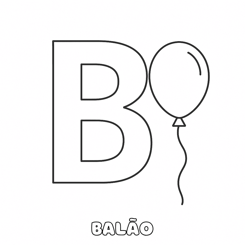 B de Balão para colorir