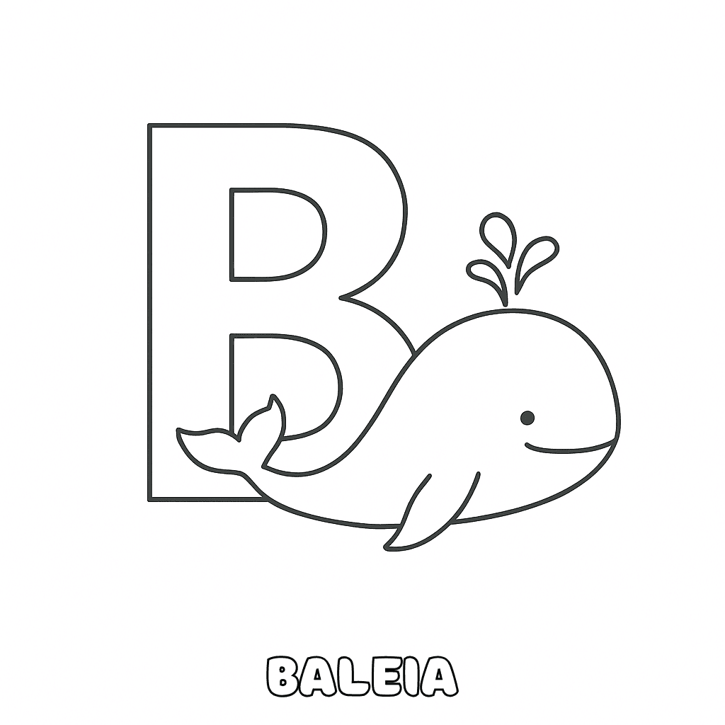 B de Baleia para colorir