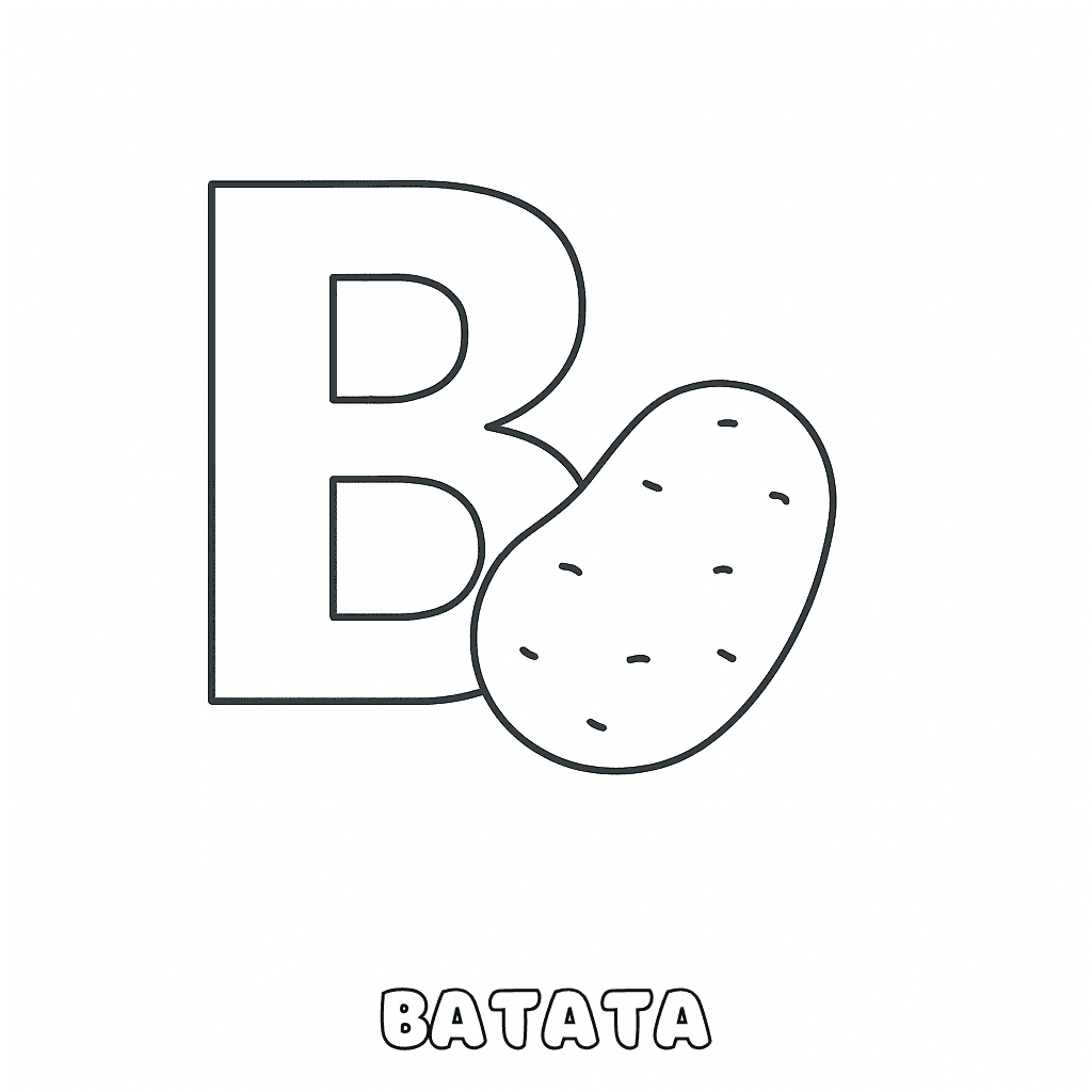 B de Batata para colorir
