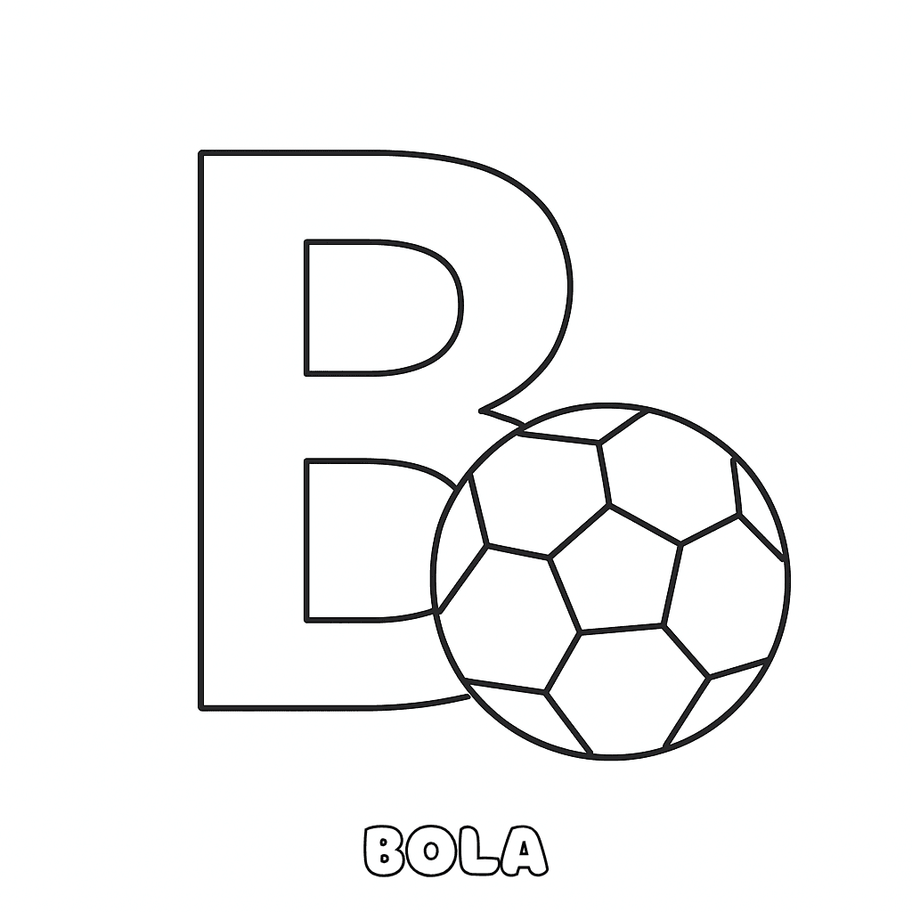 B de Bola para colorir