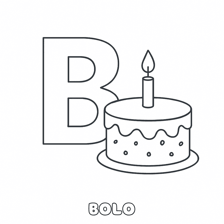 10 Desenhos com a Letra B para colorir