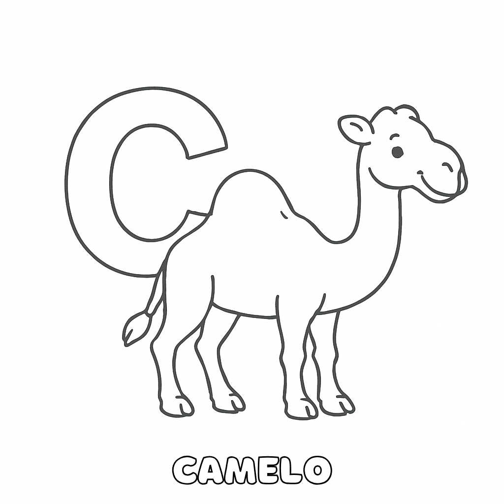 C de Camelo para colorir