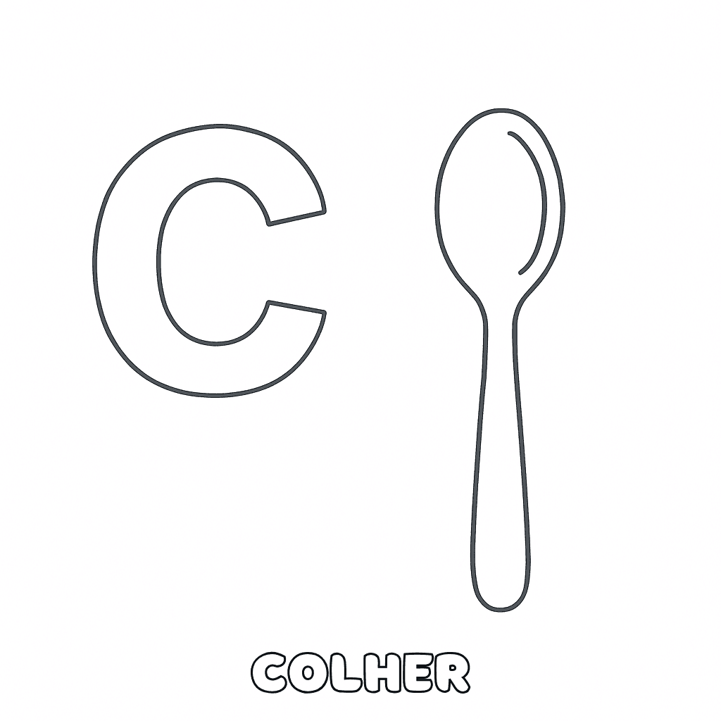 C de Colher para colorir