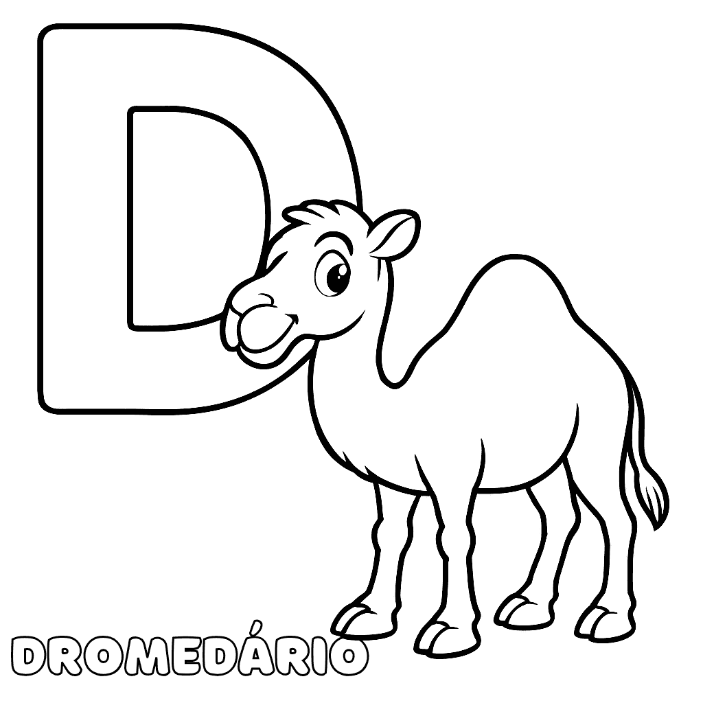 Letra D de dromedário para colorir
