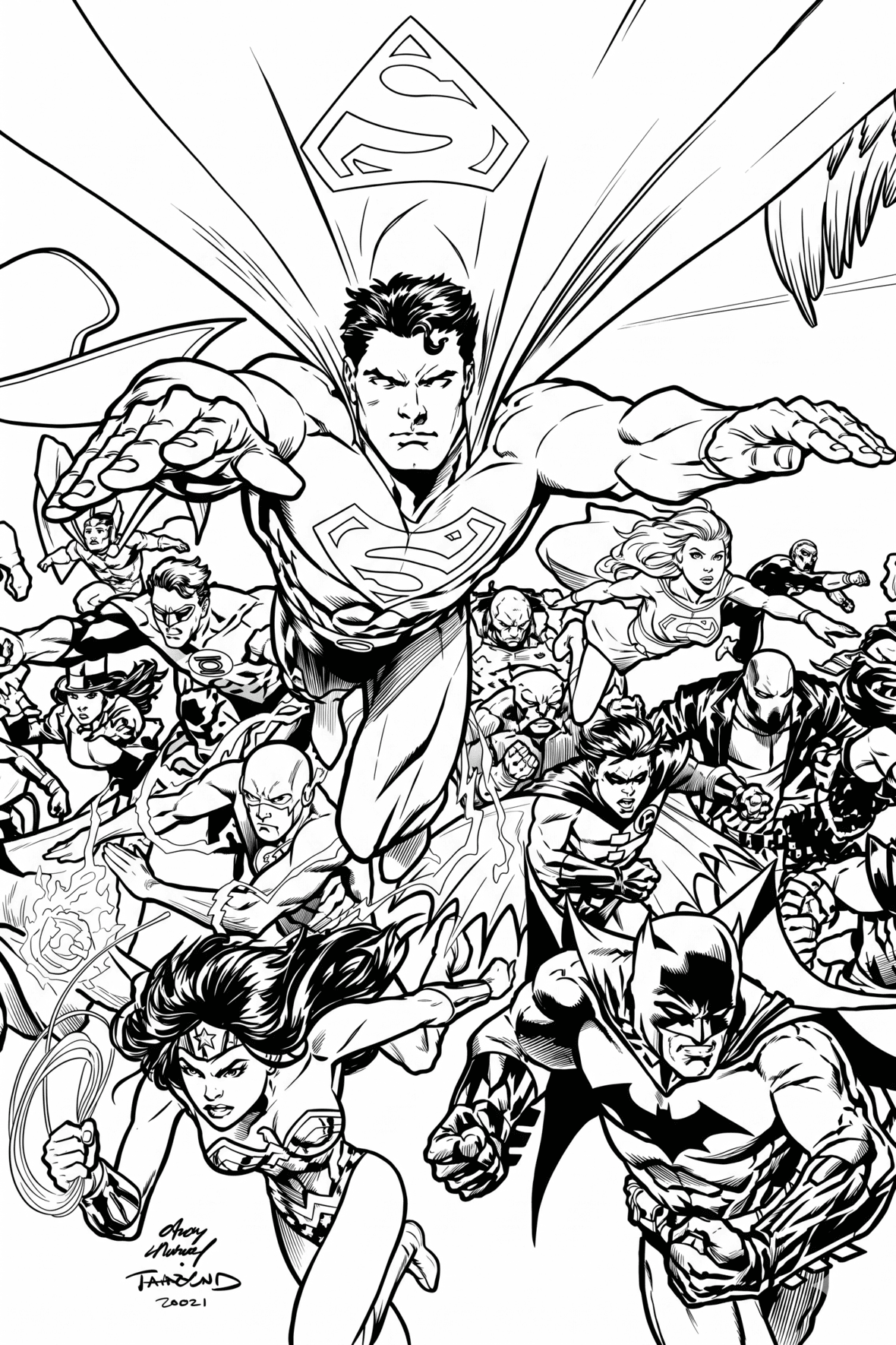 Liga da Justiça desenho para colorir