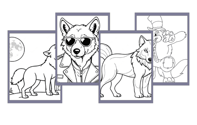 Desenhos de Lobo para colorir