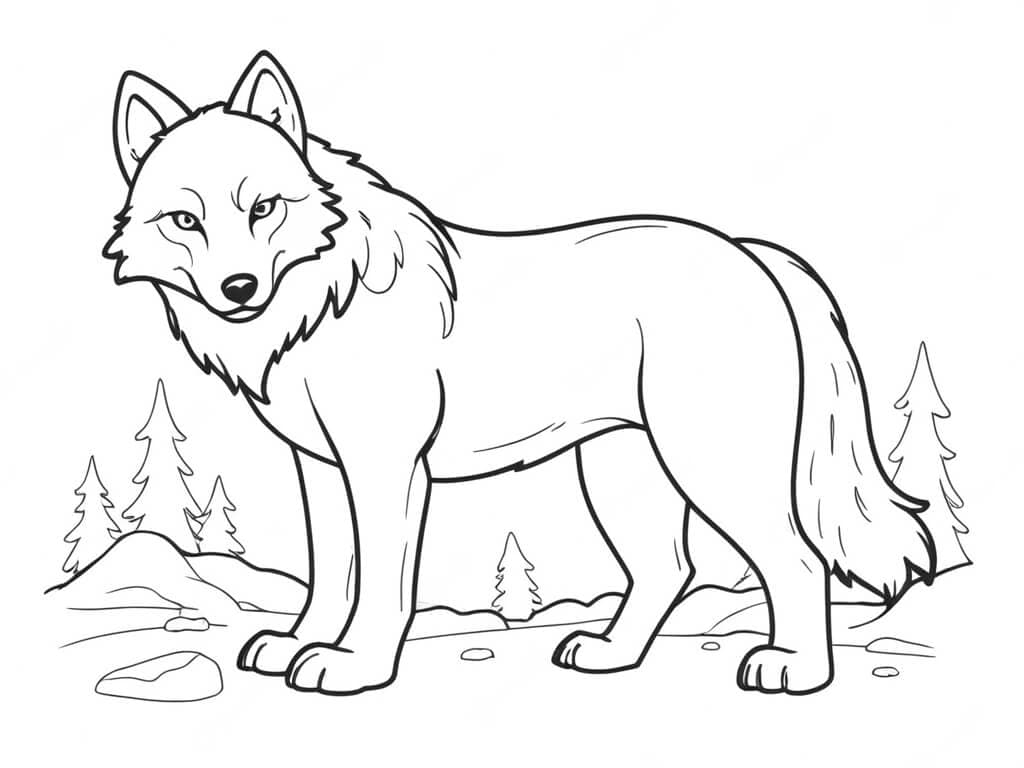 Lobo gigante para colorir