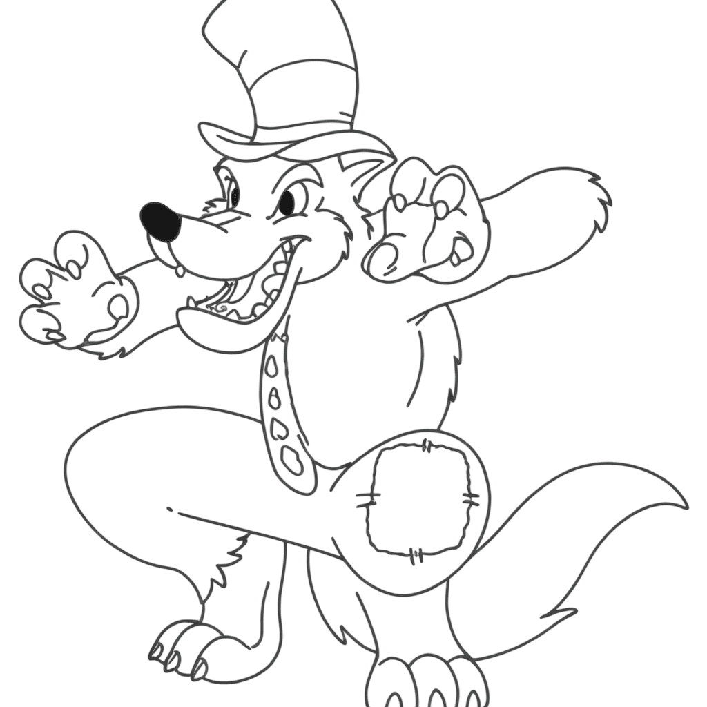Lobo Mau e Chapeuzinho Vermelho para colorir