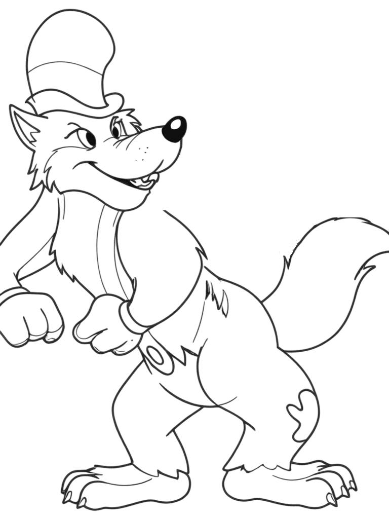 Lobo Mau e os Três Porquinhos para colorir