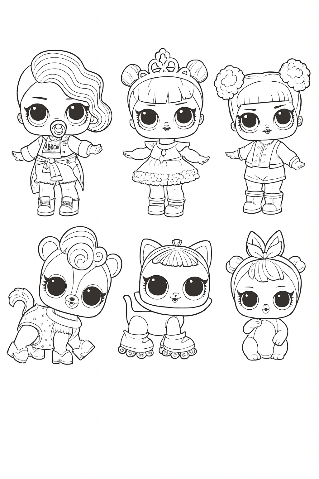 Bonecas LOL para colorir