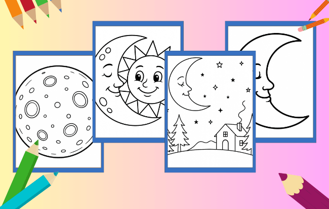 Desenhos de lua para colorir