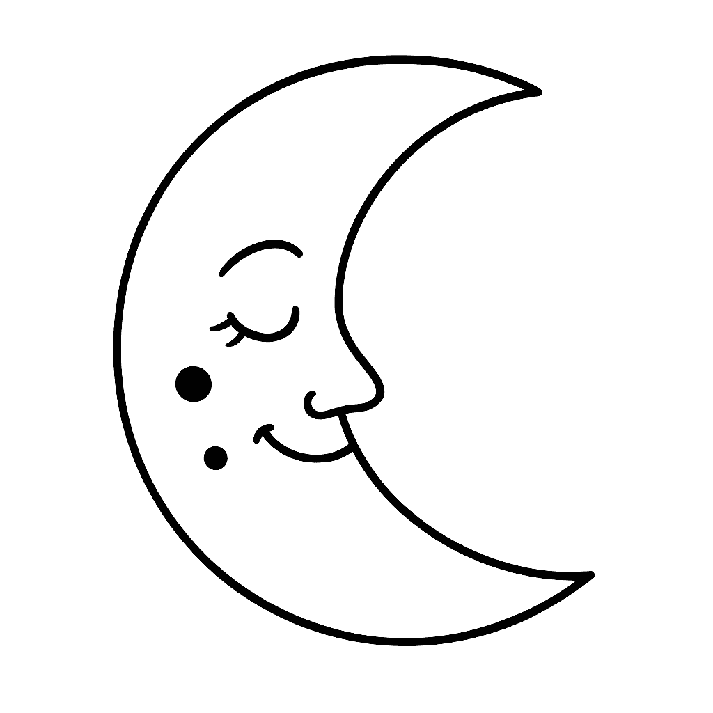 Lua crescente para colorir