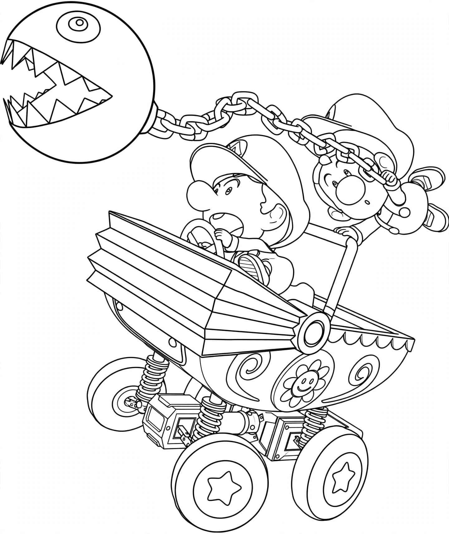 Luigi bebê no kart para colorir