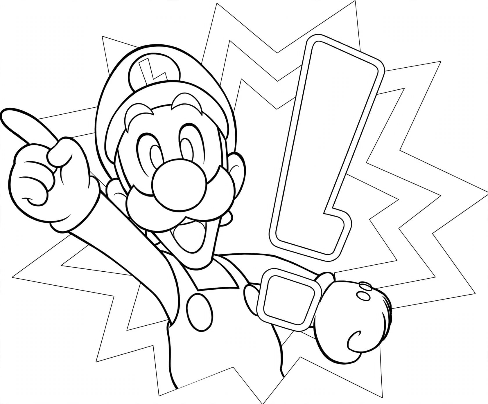 Luigi com uma ideia para colorir