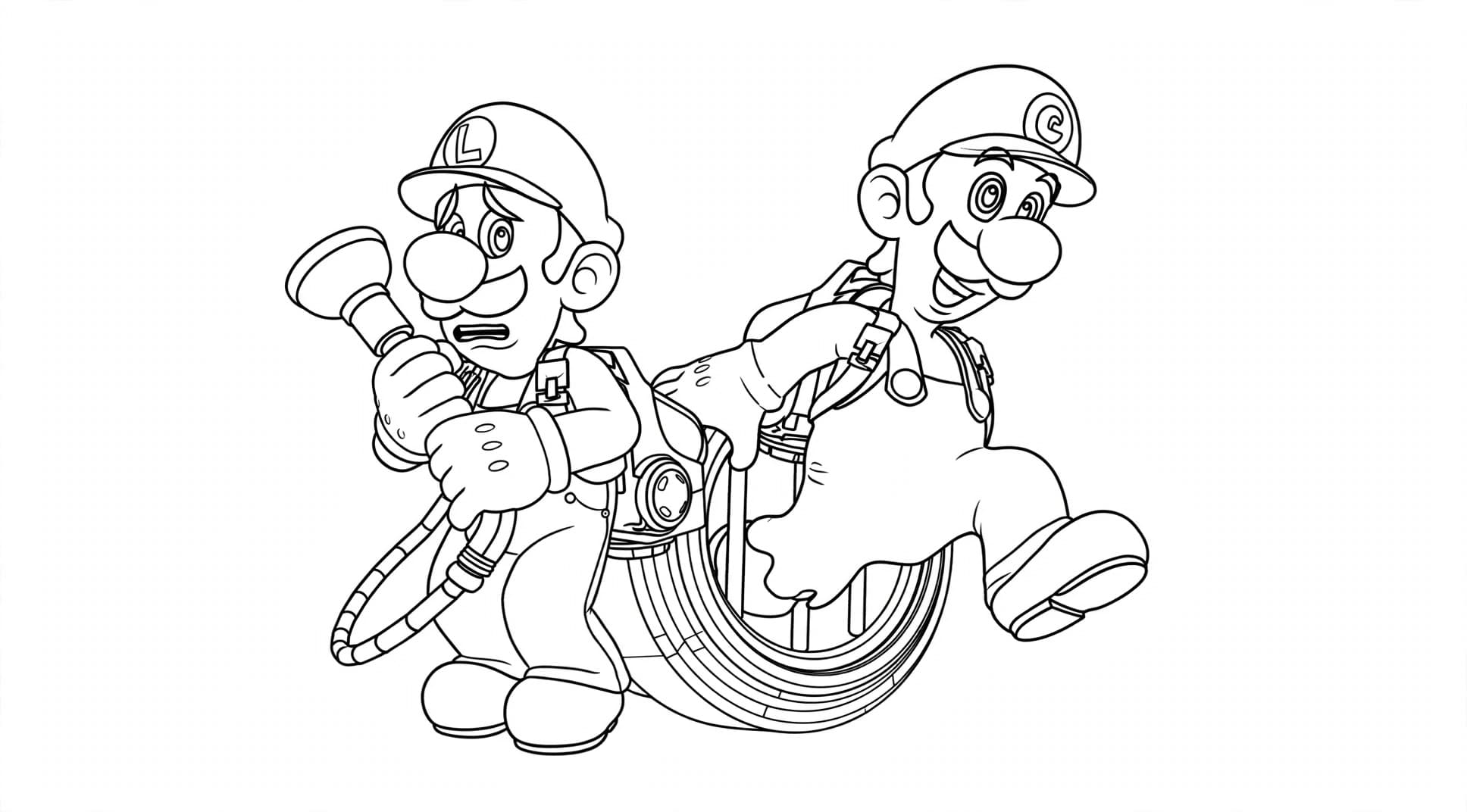 Luigi e Gooigi para colorir