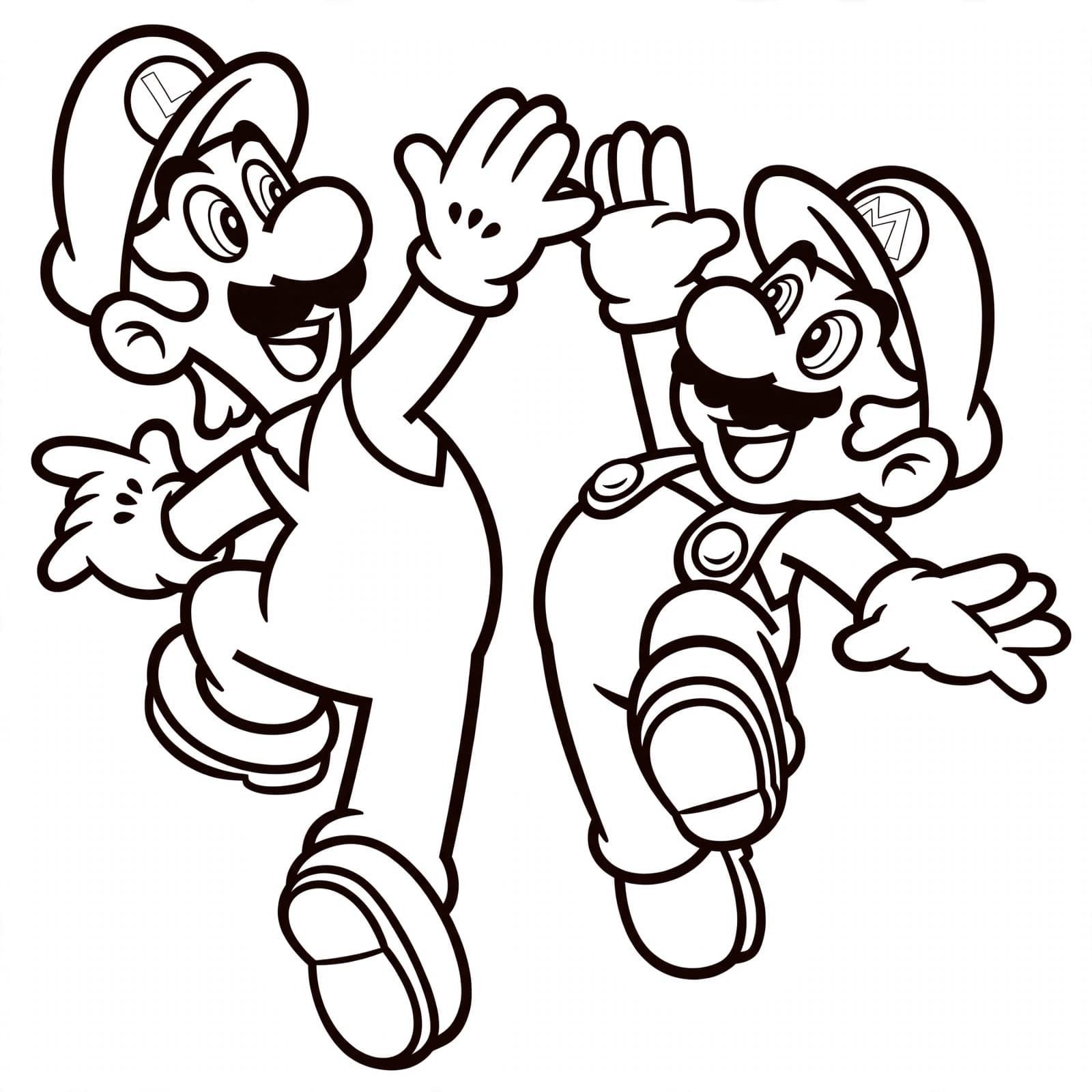 Luigi e Mario para colorir