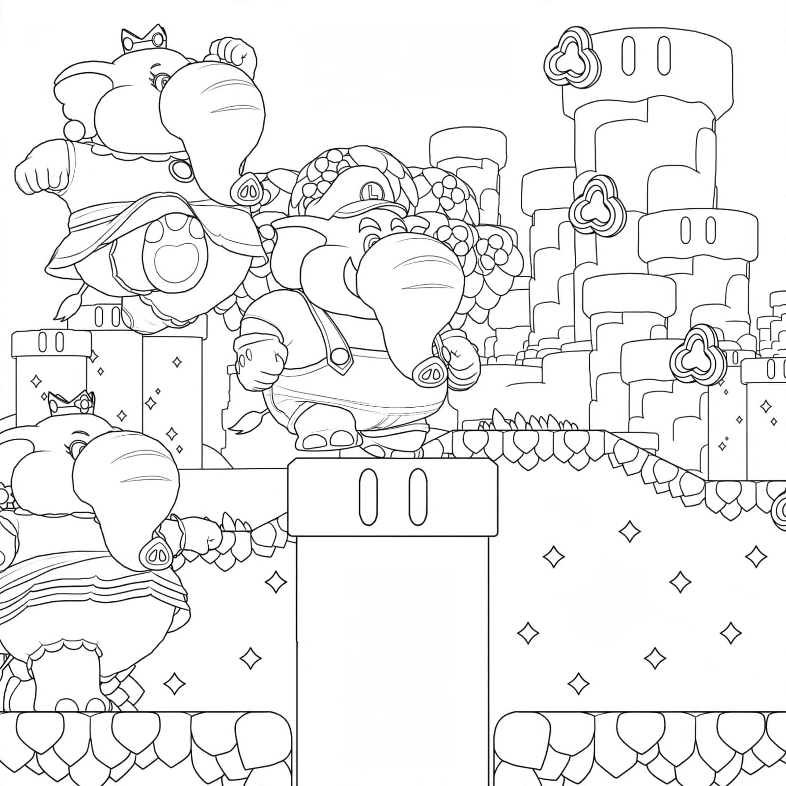Luigi elefante para colorir