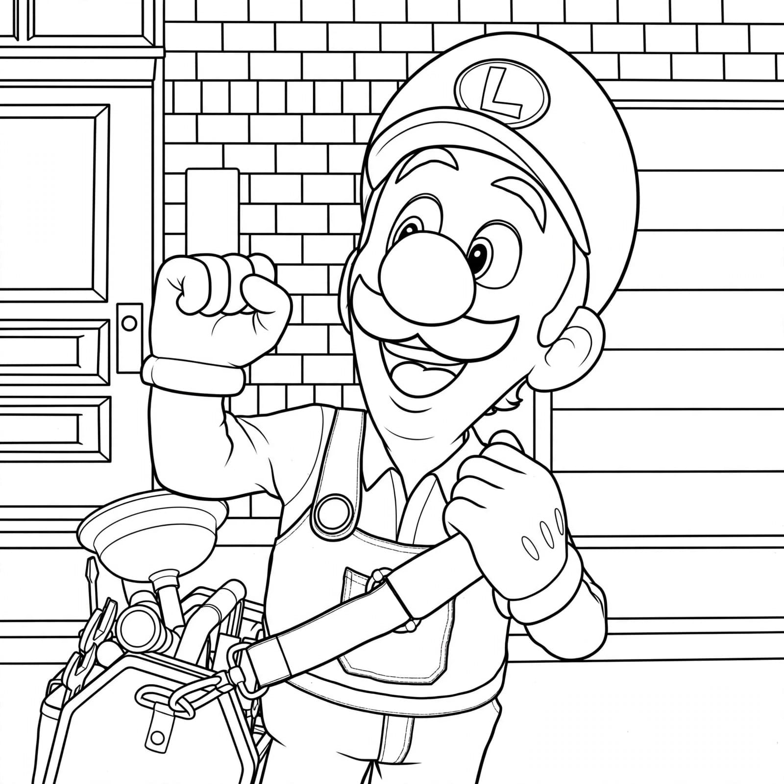 Luigi no filme para colorir
