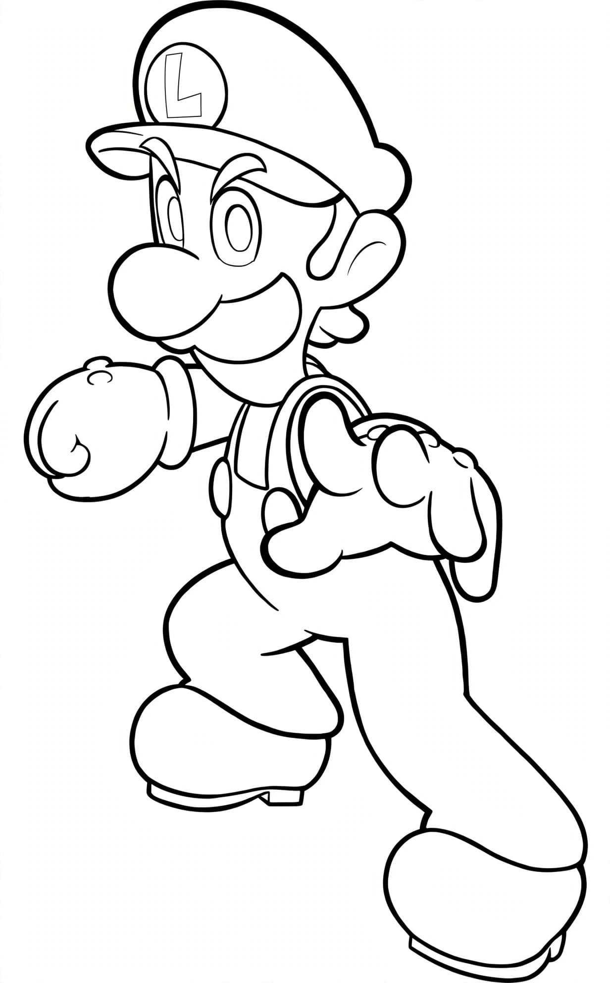 Luigi pulando para colorir