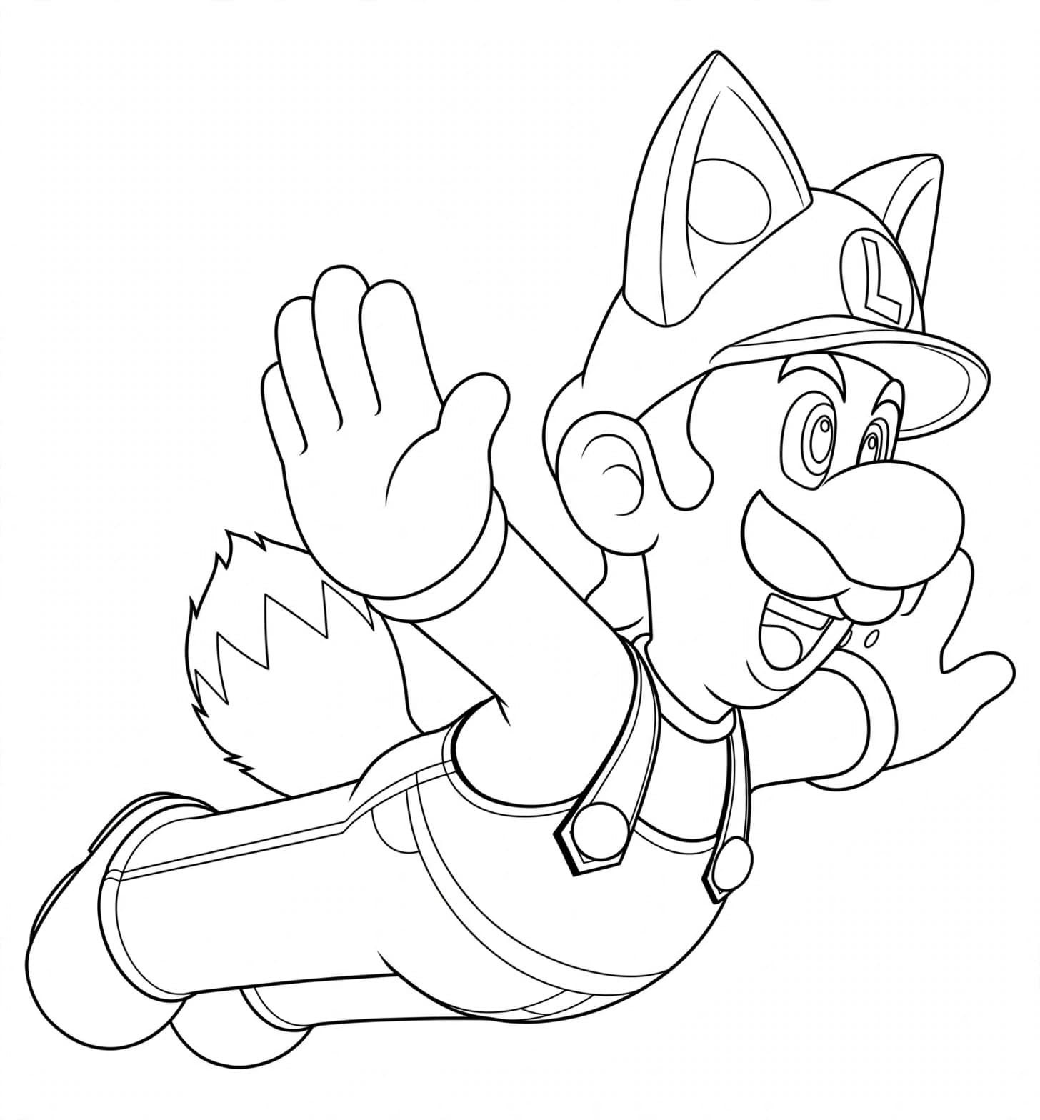 Luigi voando para colorir