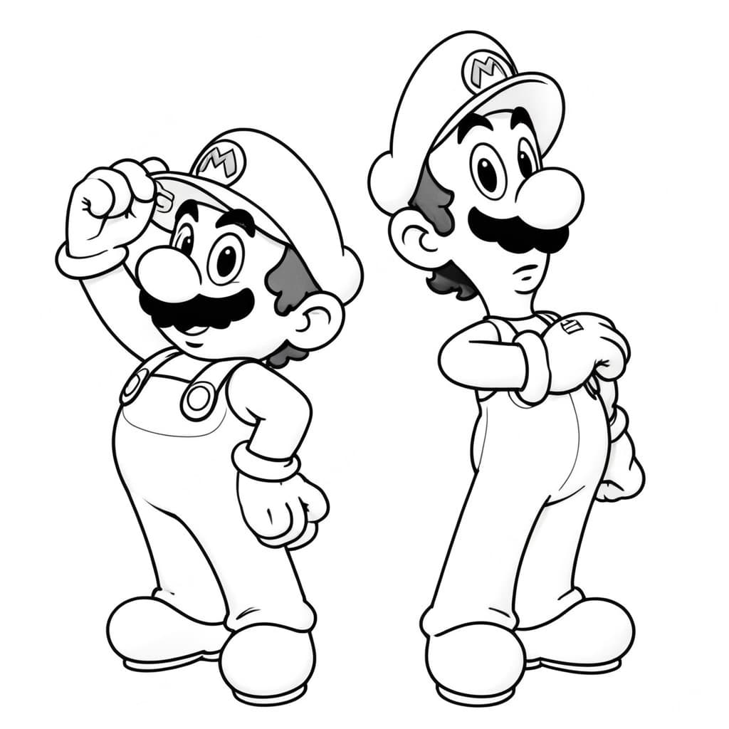 Super Mario e Luigi para colorir