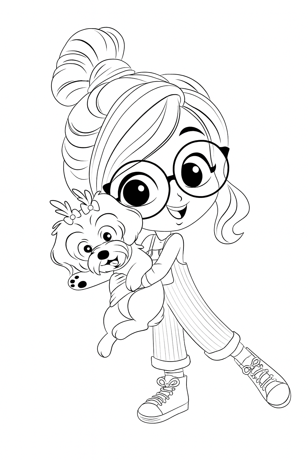 Luluca e cachorrinho para colorir
