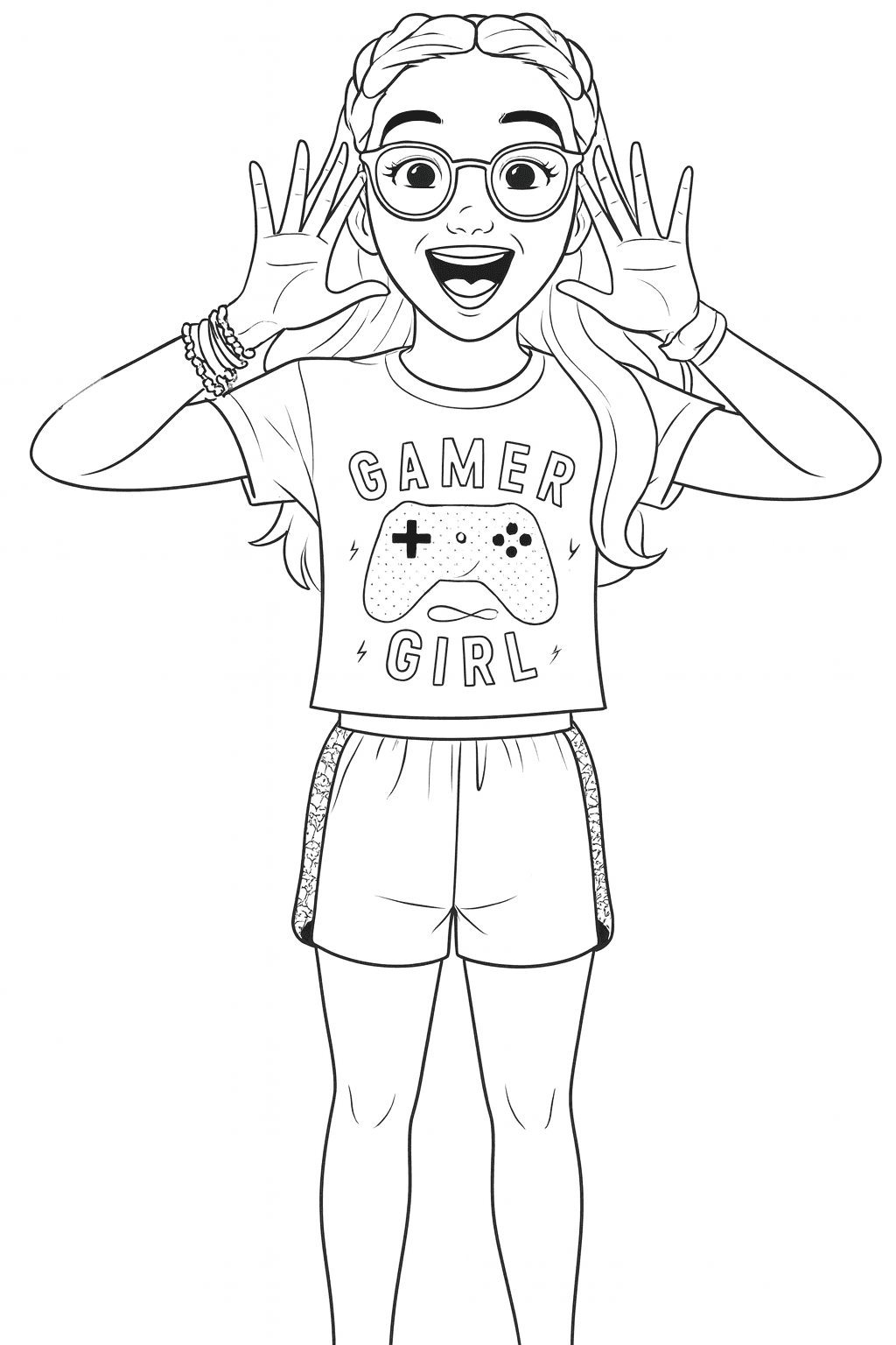 Luluca Gamer Girl para colorir