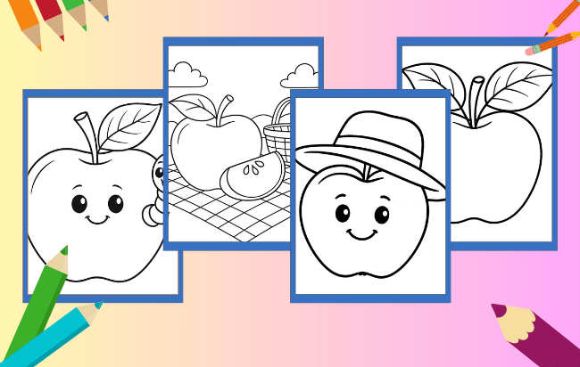 Desenhos de maçã para colorir