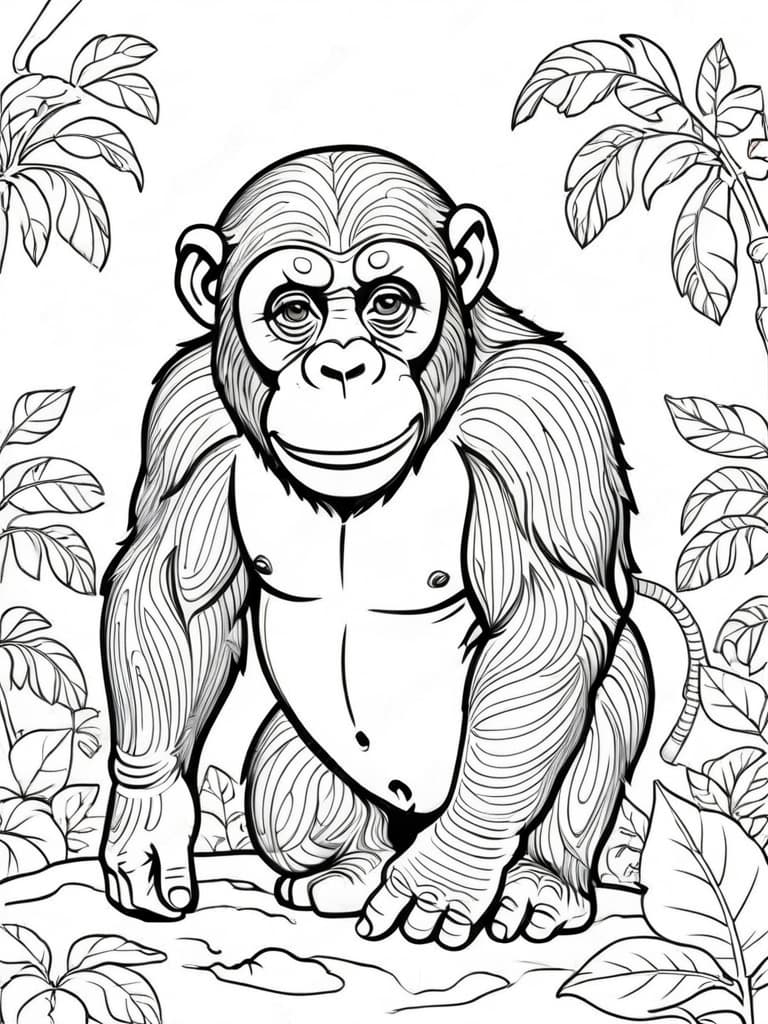 Grande chimpanzé para colorir