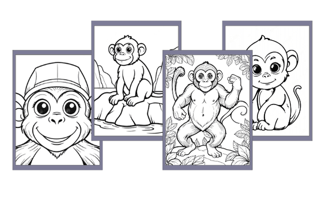 Desenhos de Macaco para colorir