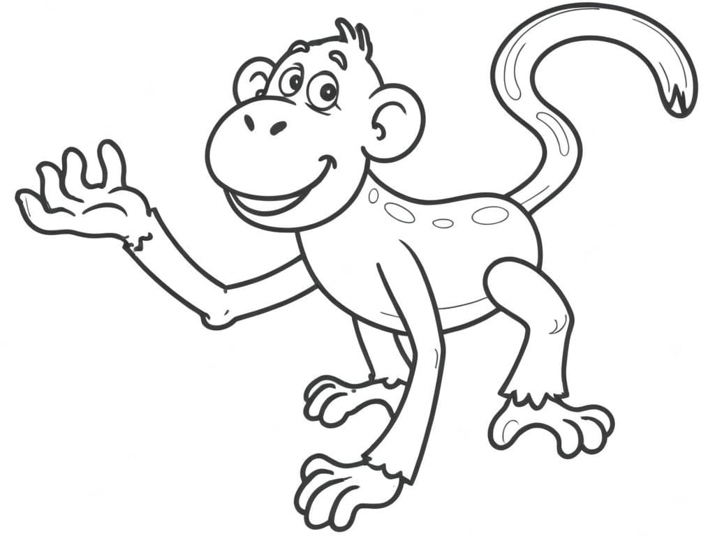 Macaco andando para colorir