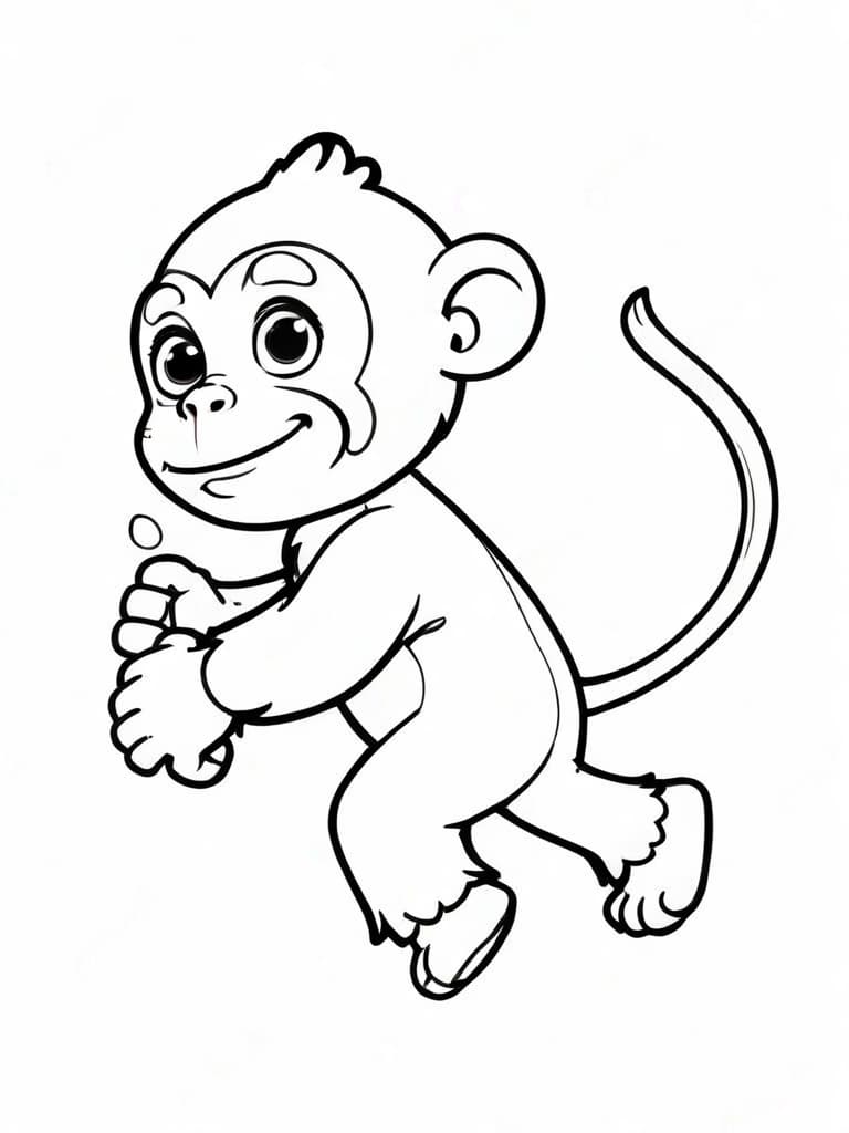 Macaco correndo para colorir