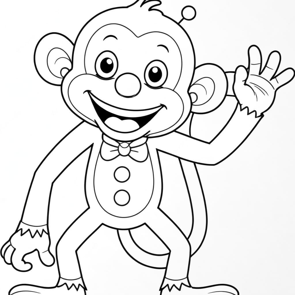 Macaco de gravata para colorir