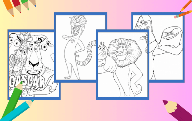 Madagascar Para Colorir