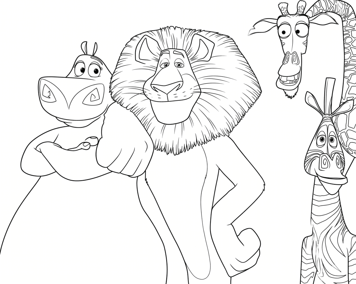 Madagascar 3 para colorir