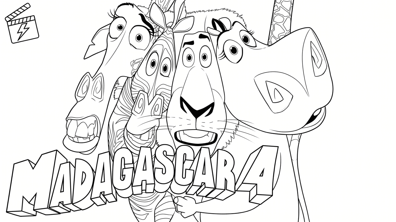 Madagascar 4 para colorir