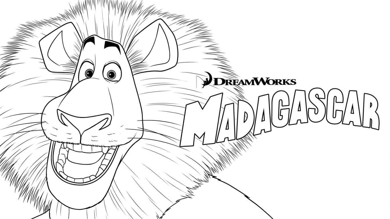 Alex de Madagascar para colorir