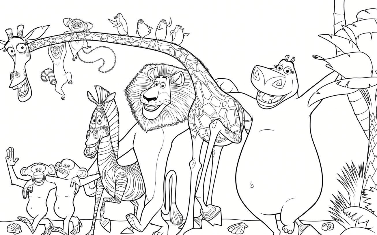Personagens de Madagascar para colorir