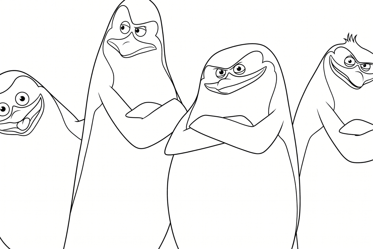 Pinguins de Madagascar para colorir