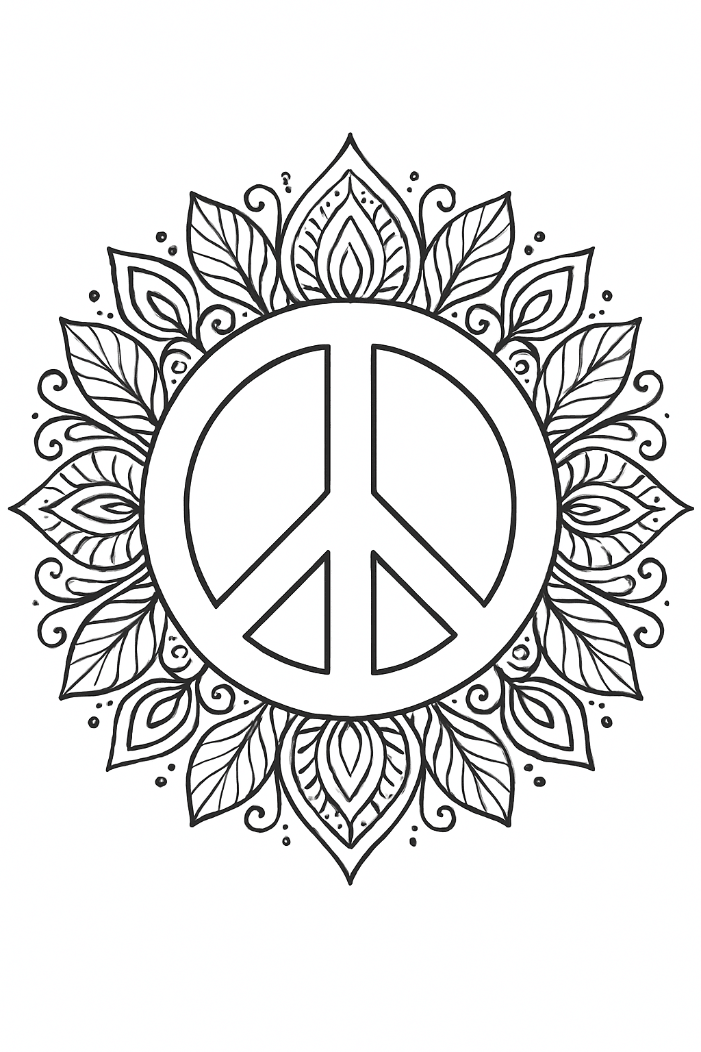 Mandala da paz para colorir