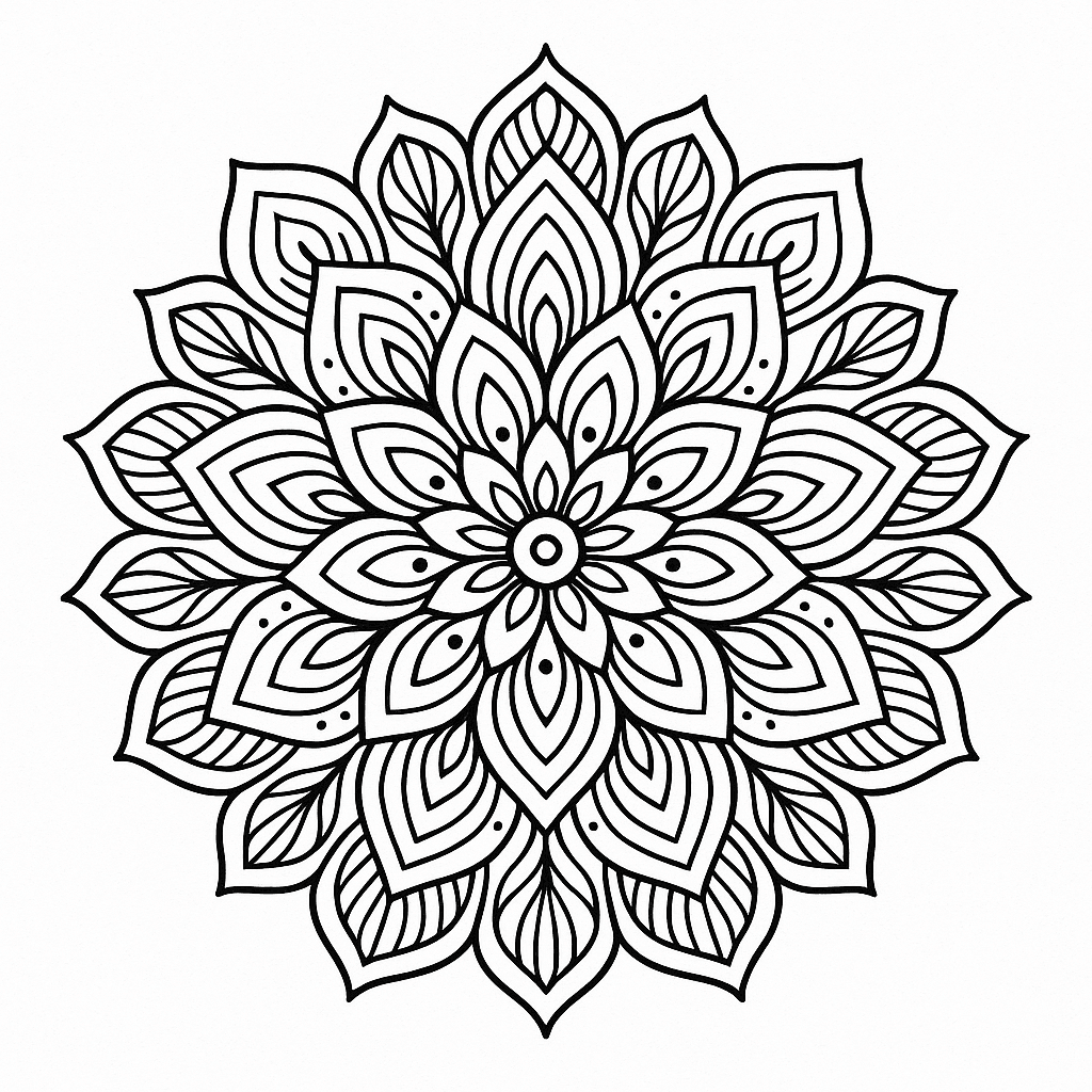 Mandala de folhas para colorir