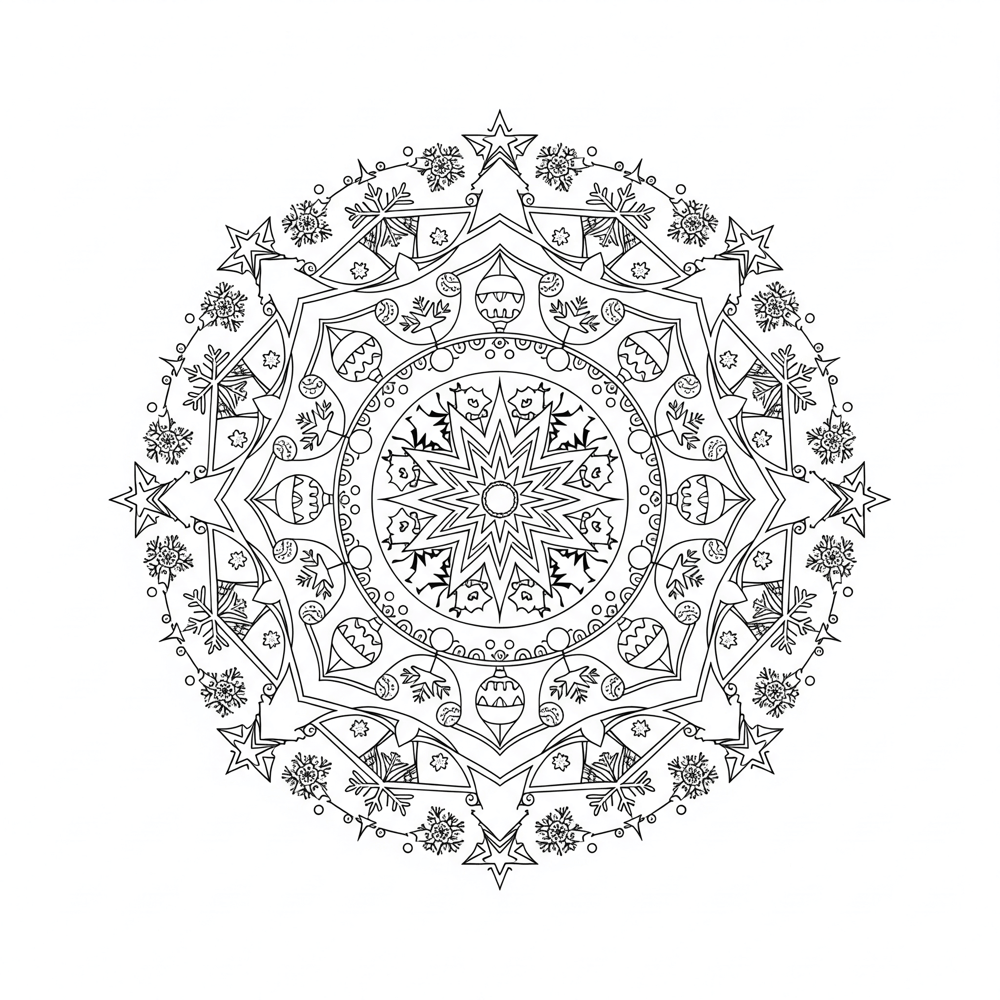 Mandala de Natal para colorir