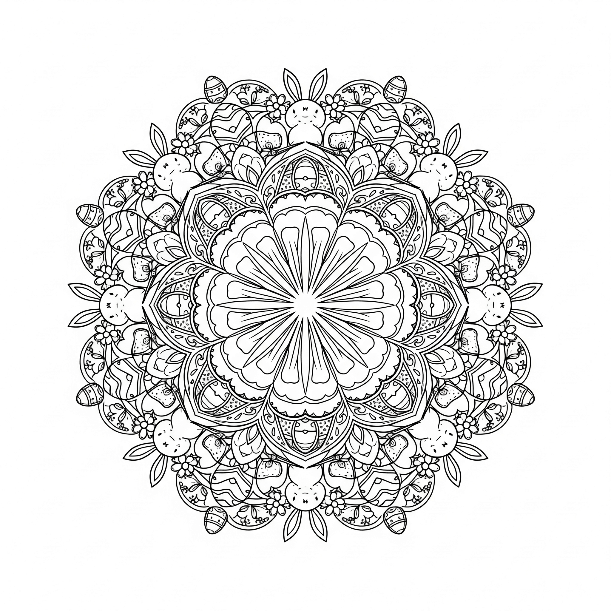 Mandala de Páscoa para colorir