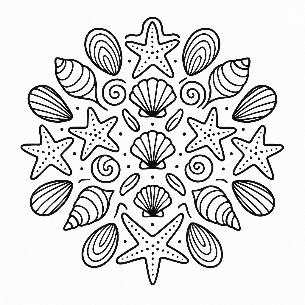 Mandala do mar para colorir