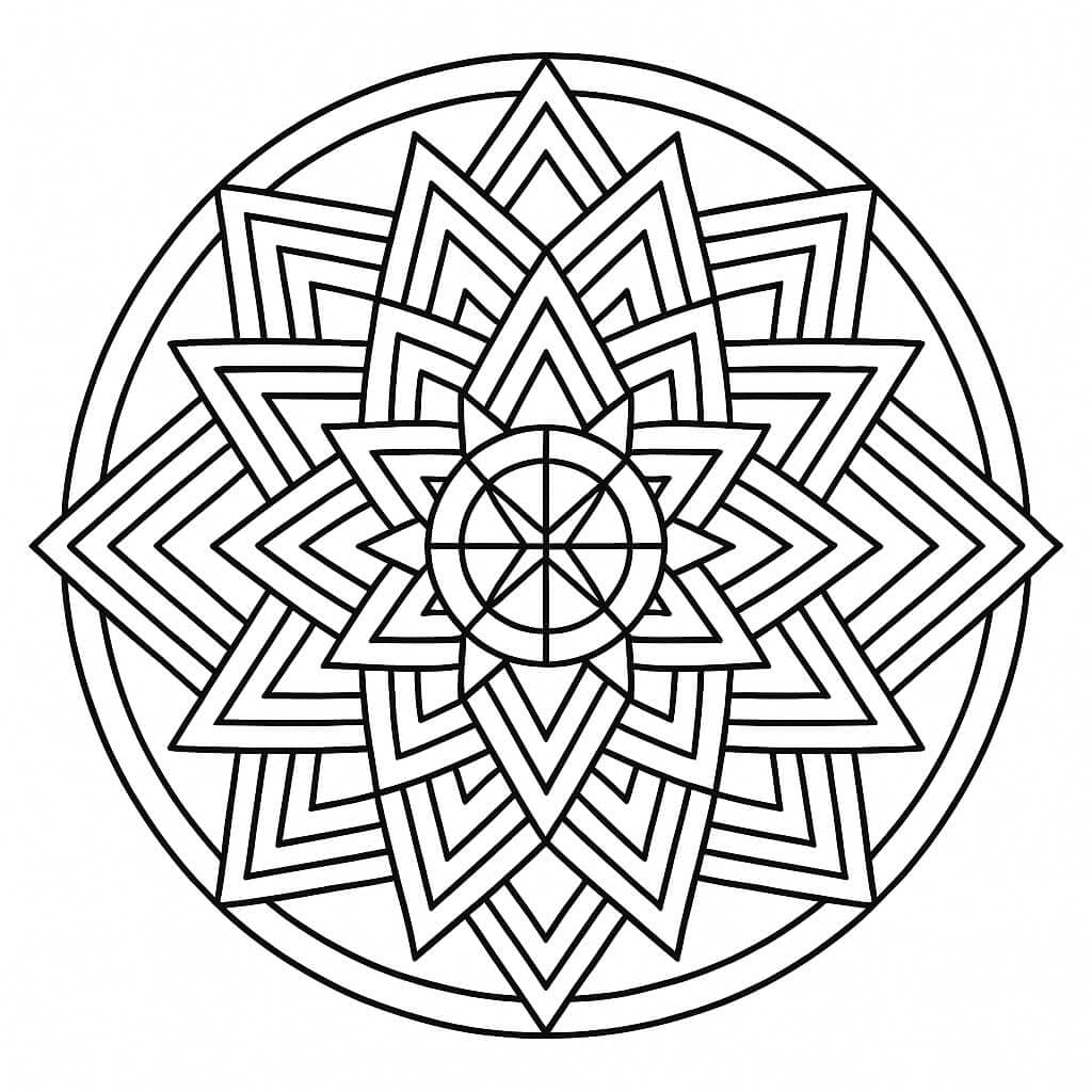 Mandala geométrica para colorir